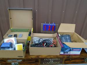 Qty3 boxes wiring & electronics. As shown.