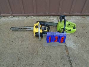 Mini mac 35 & poulan chainsaws. Used condition. Fired on ether. As shown.
