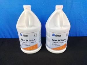 lot 80 image: Set of (2) 1-Gal. Jugs of Dalco Ice Kleen Ice Melt Residue Remover Salt and Hard Water Remover