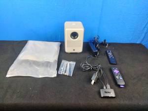 lot 109 image: HP CC200 Projector and Screen Bundle -Repair Needed