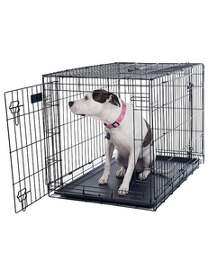 lot 128 image: PetMaker Double-Door Folding Pet Crate - Large