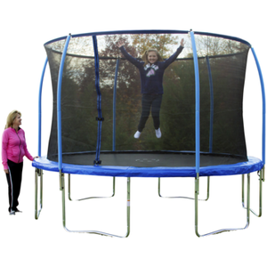 lot 129 image: 12 Round Trampoline with Enclosure