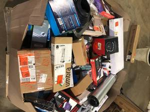 Gaylord of Assorted Tools, Hardware and General Merchandise Various Models and Conditions Customer Returns See Pictures