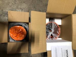 VEVOR Portable Ventilator 8 in. Heavy Duty Blower Fan with 16.4 ft. Duct Hose 195W Industrial Utility Blower 1070CFM, Orange    Customer Returns See Pictures