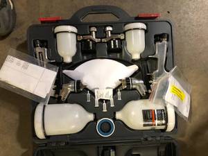 Husky HVLP and Standard Gravity Feed Spray Gun Kit Customer Returns See Pictures