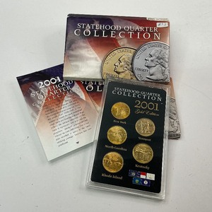 2x Gold Plated Statehood Quarter Sets (2001 & 2002)