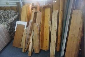 lot 106 image: Large Lot of Log Style Shelving Posts, and Various Other Materials