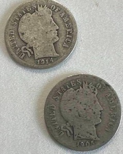 1905 & 1914 Barber Dimes