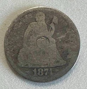 1871 Seated Liberty Dime