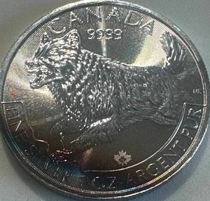 1oz .9999 Canadian Wildlife Silver Round (beautiful patina)