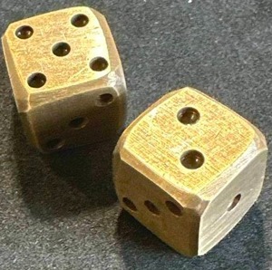 Pair of Solid Brass Dice