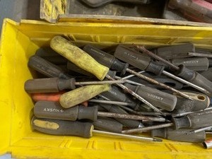 lot 27 image: Two Bins of Miscellaneous Screwdrivers