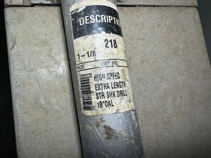 lot 28 image: 1 18 High Speed Extra Length Straight Shank Drill Bit