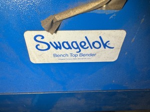 lot 7 image: Swagelok Bench Top Tube Bender on Cart (cart included)