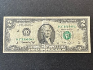 1976 $2 Dollar Bill Double Numbers