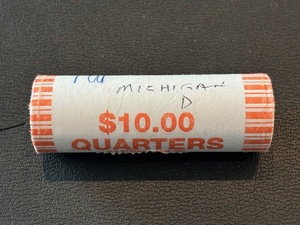 Roll of Uncirculated Quarters Michigan-D