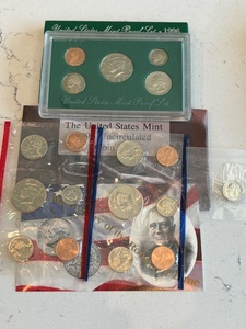 1996-S Proof Set and P & D Mint Sets and 1996-W Roosevelt Dime