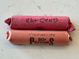 Rolls of Lincoln Wheat Cents