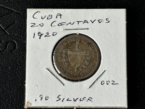 1920 Cuba 20 Centavos Silver