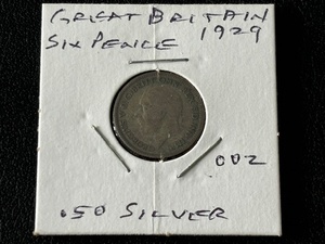 1929 Silver Six Pence