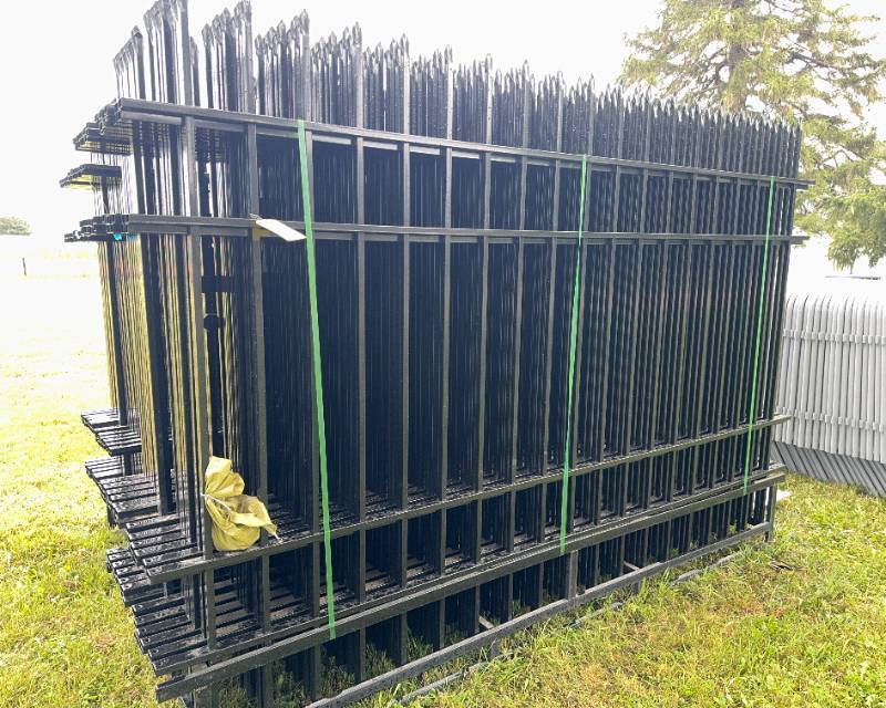 lot 121 image: 10 Wrought Iron Fence Panels