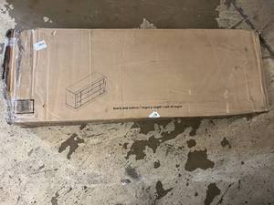 lot 6 image: Ameriwood TV Stand - Black and Walnut