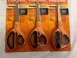 lot 35 image: 3 Fiskars Titanium Premium Scissors