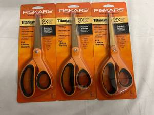 lot 37 image: 3 Fiskars Titanium Premium Scissors