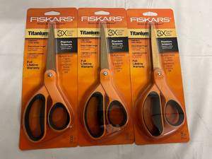 lot 38 image: 3 Fiskars Titanium Premium Scissors