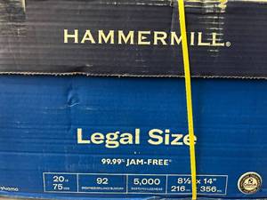 lot 106 image: 5000 Sheets of Hammermill White Copy Paper - 8.5 x 14