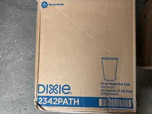 lot 112 image: 1000 Dixie 12oz Paper Hot Cups