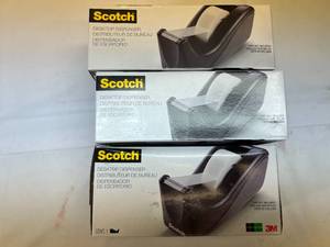 lot 121 image: 3 Scotch Desktop Tape Dispensers