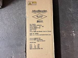 lot 125 image: MindReader Dual Monitor Stand with Drawer