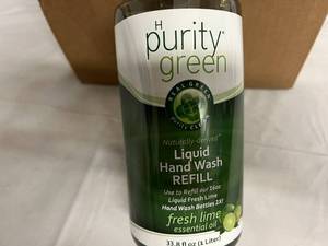 lot 132 image: 6 Bottles of Purity Green Liquid Hand Soap Refill - Fresh Lime