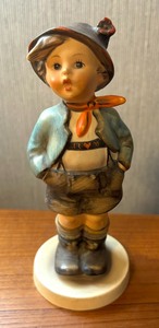 lot 63 image: Three Adorable Vintage Hummel Figurines including School Boy, Little Mountaineer and Brother