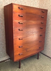 lot 3 image: Mid Century Modern Danish Povl Dinesen Teak Highboy Dresser