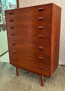 lot 4 image: Mid Century Modern Danish Povl Dinesen Teak Highboy Dresser