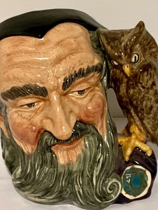 lot 204 image: Vintage Royal Doulton Large Merlin Toby Mug