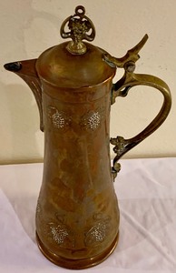 lot 160A image: Vintage Art Nouveau Pitcher Copper with Handle