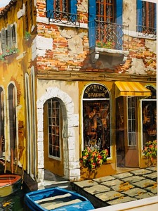 lot 7 image: Framed Autumn in Venice Serigraph by Vikotor Shvaiko