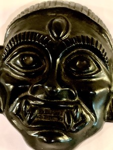 lot 172A image: Petite Vintage Asian Mask Wall Hanging