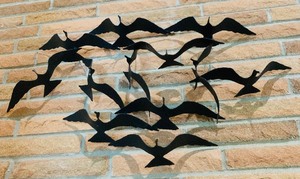 lot 152A image: Vintage Metal Mid-Century Flock of Seagulls Wall Sculpture