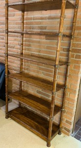 lot 156A image: Vintage Six Shelf Bamboo Style Decorative Shelf