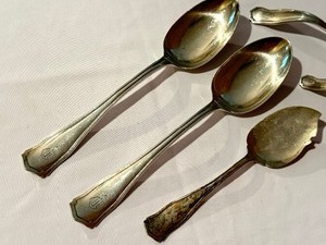 lot 8A image: Vintage Shreve & Co Sterling Silver Serving Utensils