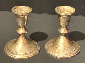 lot 47 image: Pair of Vintage Towle Sterling Silver Candle Holders