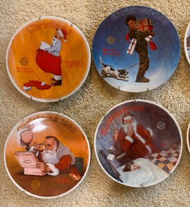 lot 254 image: Ten Norman Rockwell Collectable Plates Years 1980-1989