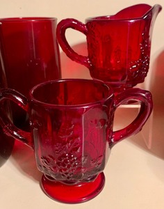 lot 334 image: Gorgeous Vintage Ruby Red Collection Including Thirteen Drinking Glasses