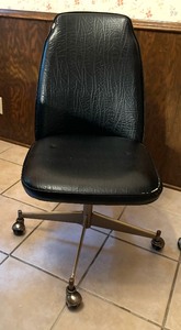 lot 316 image: Pair of Vintage Black Chairs on Casters