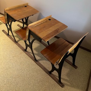 lot 386 image: Set of Three Antique Childrens School Desks