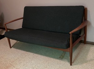 lot 31D image: Vintage Mid Century Danish Teak France and Son Sofa  Couch